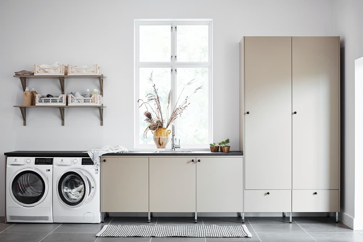 Vedum Stilren tvättstuga i Sandbeige