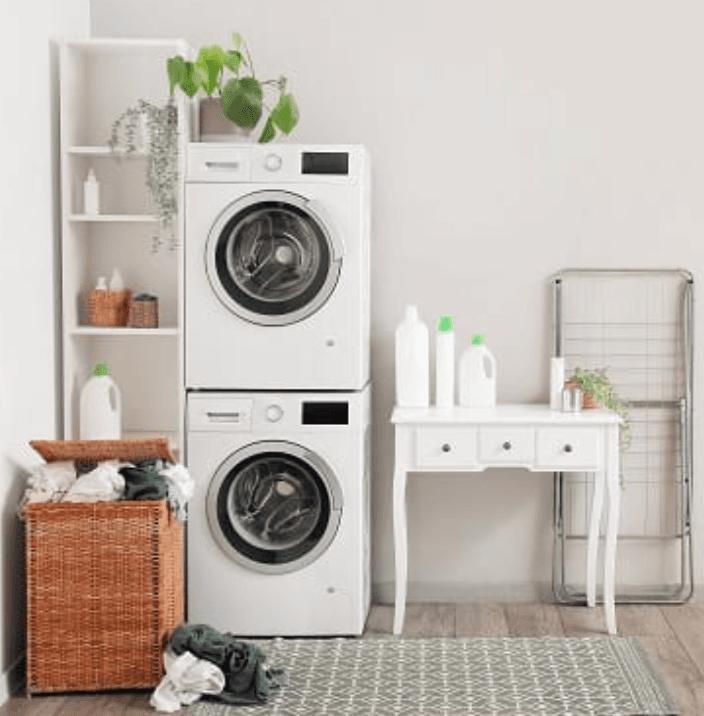 Tvättmaskin med pelarmontage